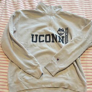 Champion Gray UConn Huskies Quarter-Zip Sweatshirt